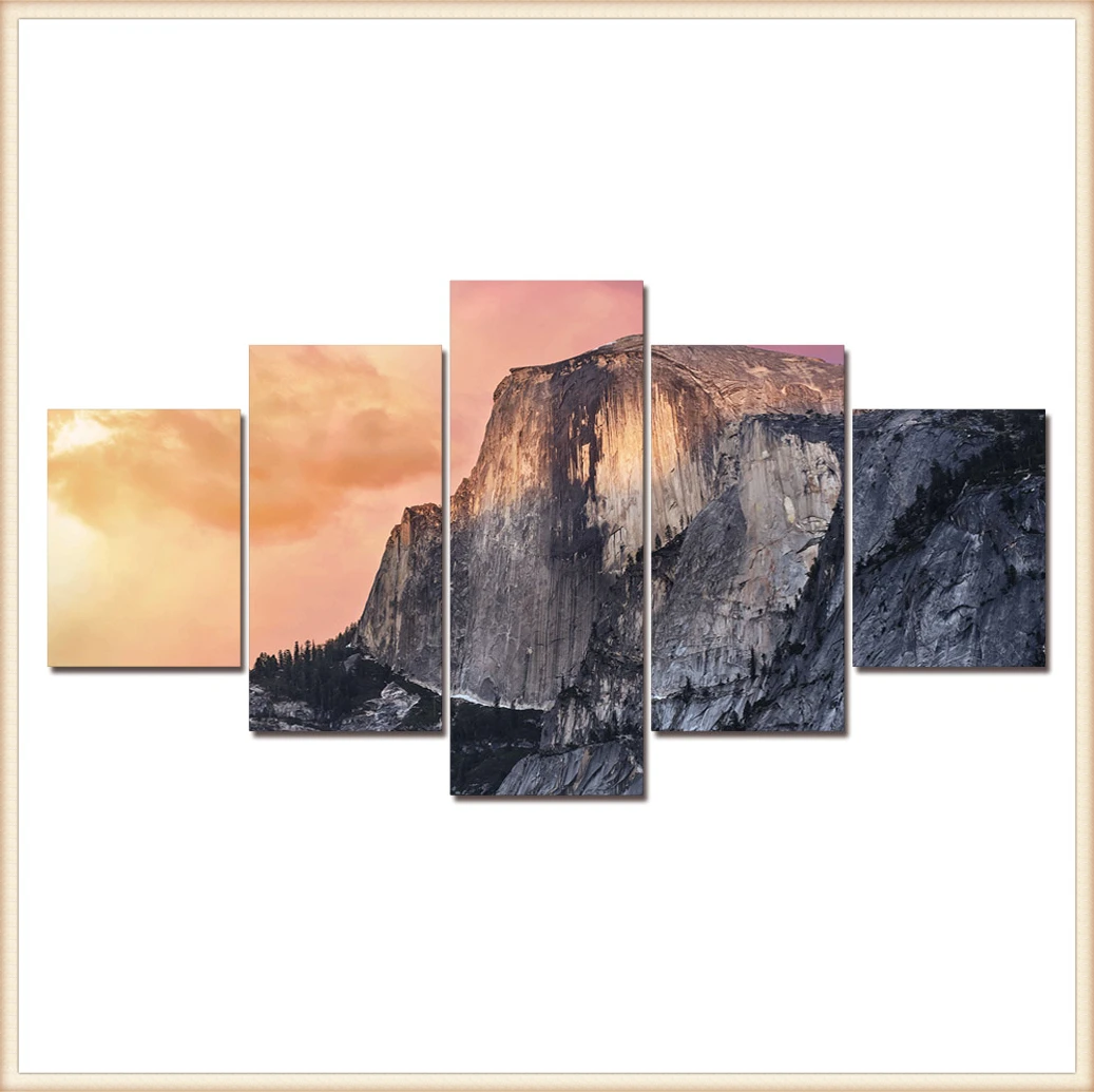 

HD 5 Pieces Scenic Snow-capped and Lakes Pictures Posters Wall Art Home Decor for Living Room Painting Wall Art Anime Poster