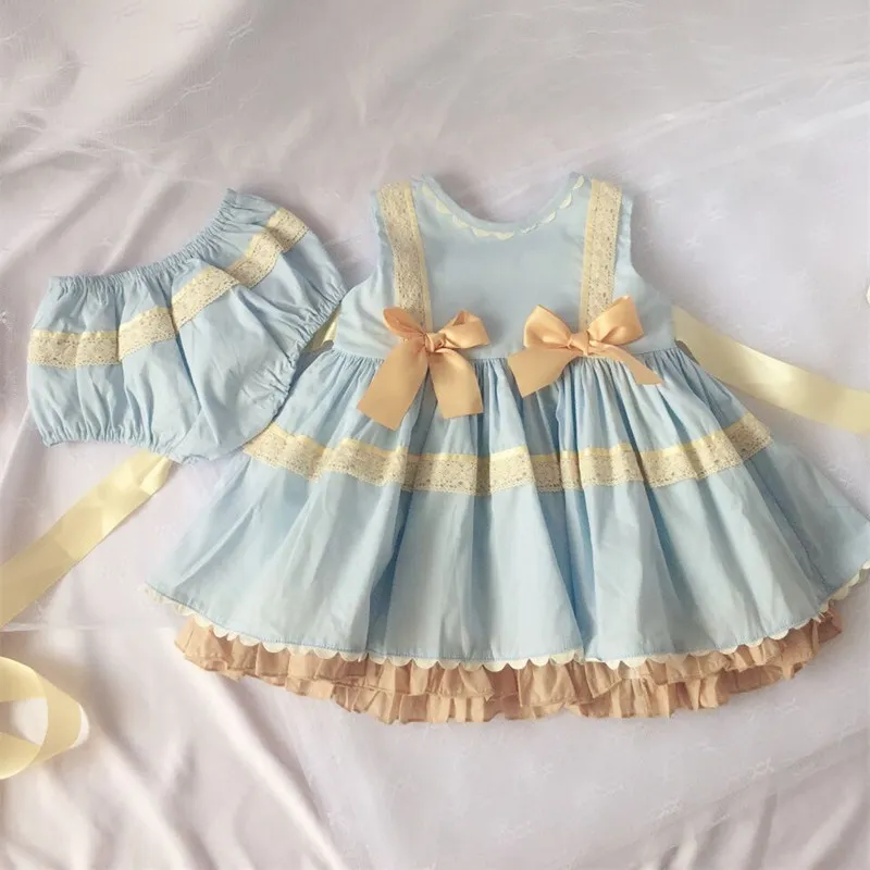 

2020 Spanish Children's Clothing Kids Dresses for Girls Lace Embroidery Princess Birthday Dress Baby Communion Girl Frocks Dress