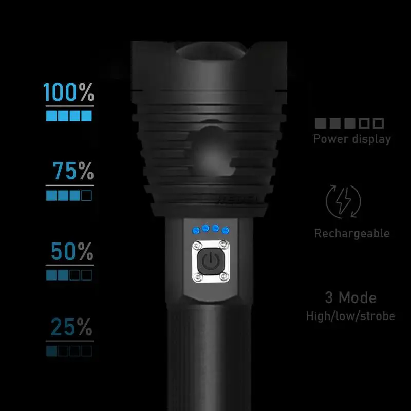 Супер яркие Люмены xhp90 аккумуляторные фонарики с зумом usb фонарик XHP70