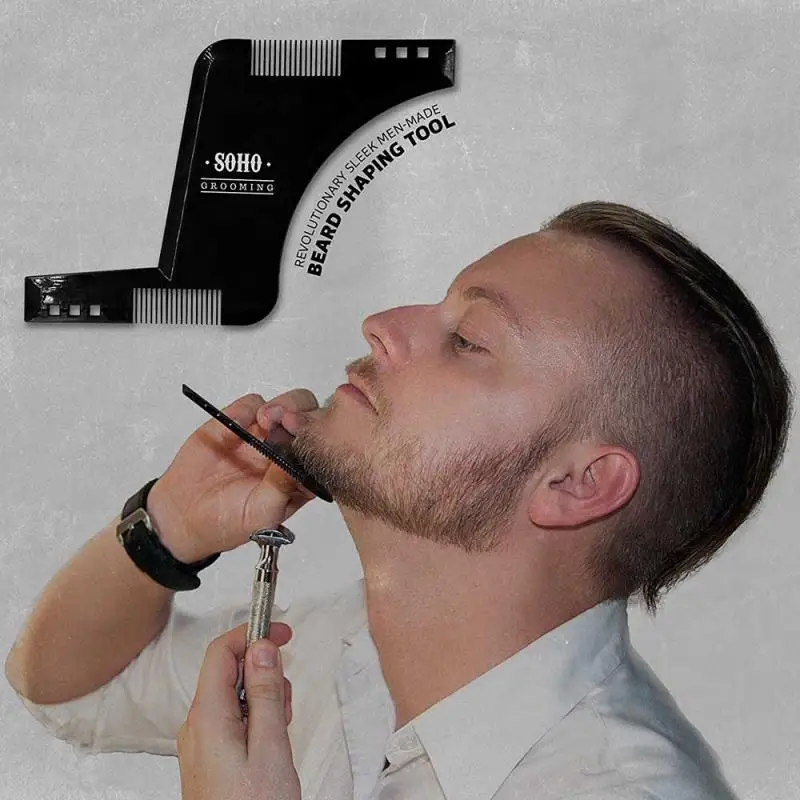 6pcs/set Men Barba Beard Kit Styling Tool Oil Comb Moustache Balm Moisturizing Wax Scissors Care Set | Красота и здоровье