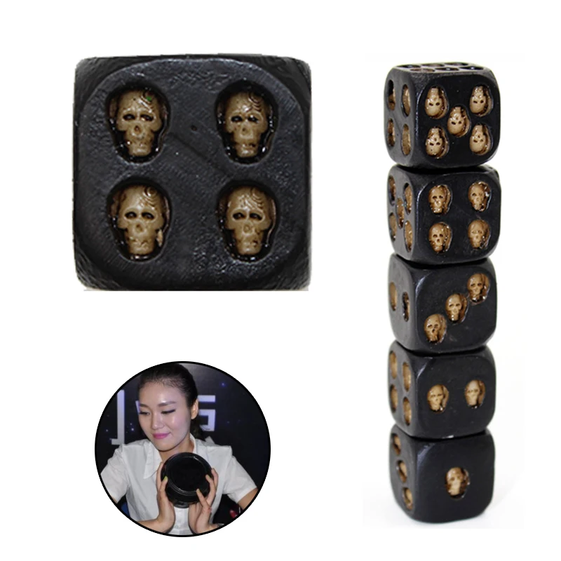 Skull Dice Galloping Dominoes Poker Game 5PCS Resin Deluxe Amusing Stimulating Club Bar KTV Devil Party Gambling | Спорт и