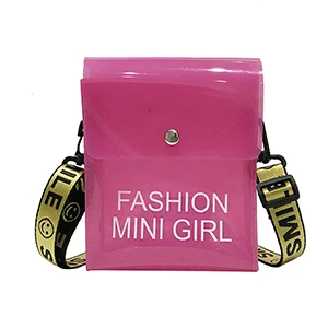 Pink 14x6x18cm Трендовая Новая женская желеобразная сумка для телефона, сумка через плечо, женская прозрачная мини-сумка через плечо для телефона, прозрачная сумка через плечо для девушек - Цвет: Pink 14x6x18cm