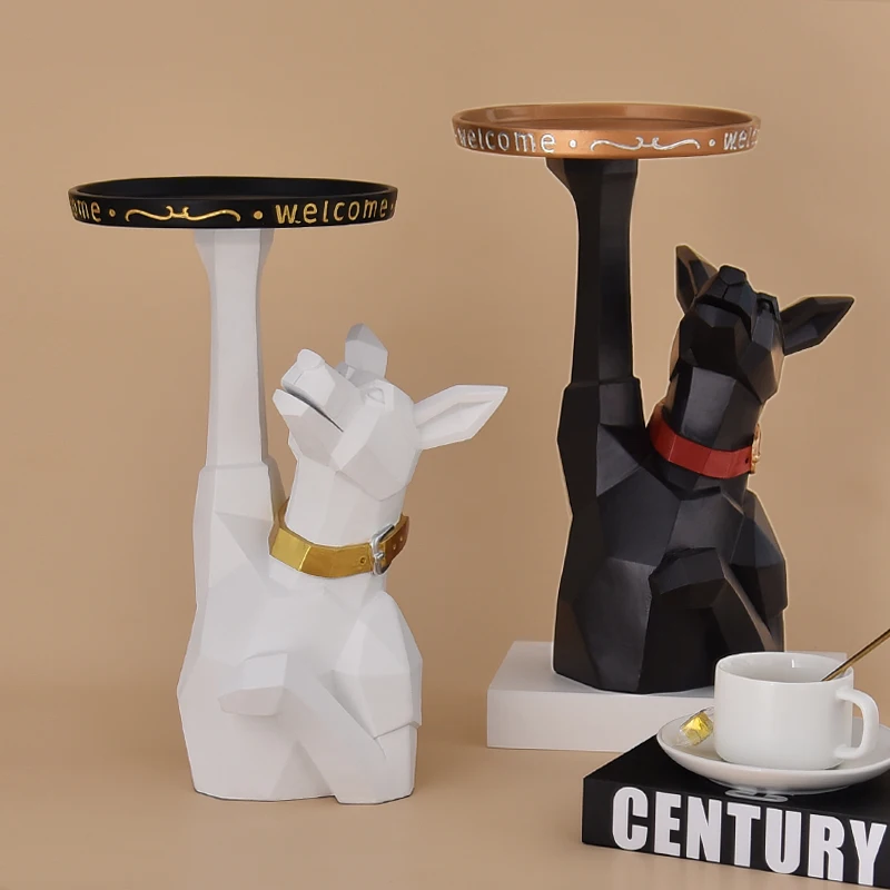 

Creative Nordic Decoration Home Figurine DogPallets Statue Living Room Sculpture Desktop Ornaments Dog Statue Modern Home Decor