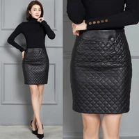 mewe women new fashion genuine real sheep leather skirt 20k2