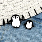 Милая Броши Пингвин с рисунком животных из мультфильма белого и черного цвета, эмалевая брошь, джинсовые рубашки, куртки, рюкзак, значки, ювелирные изделия для девочек