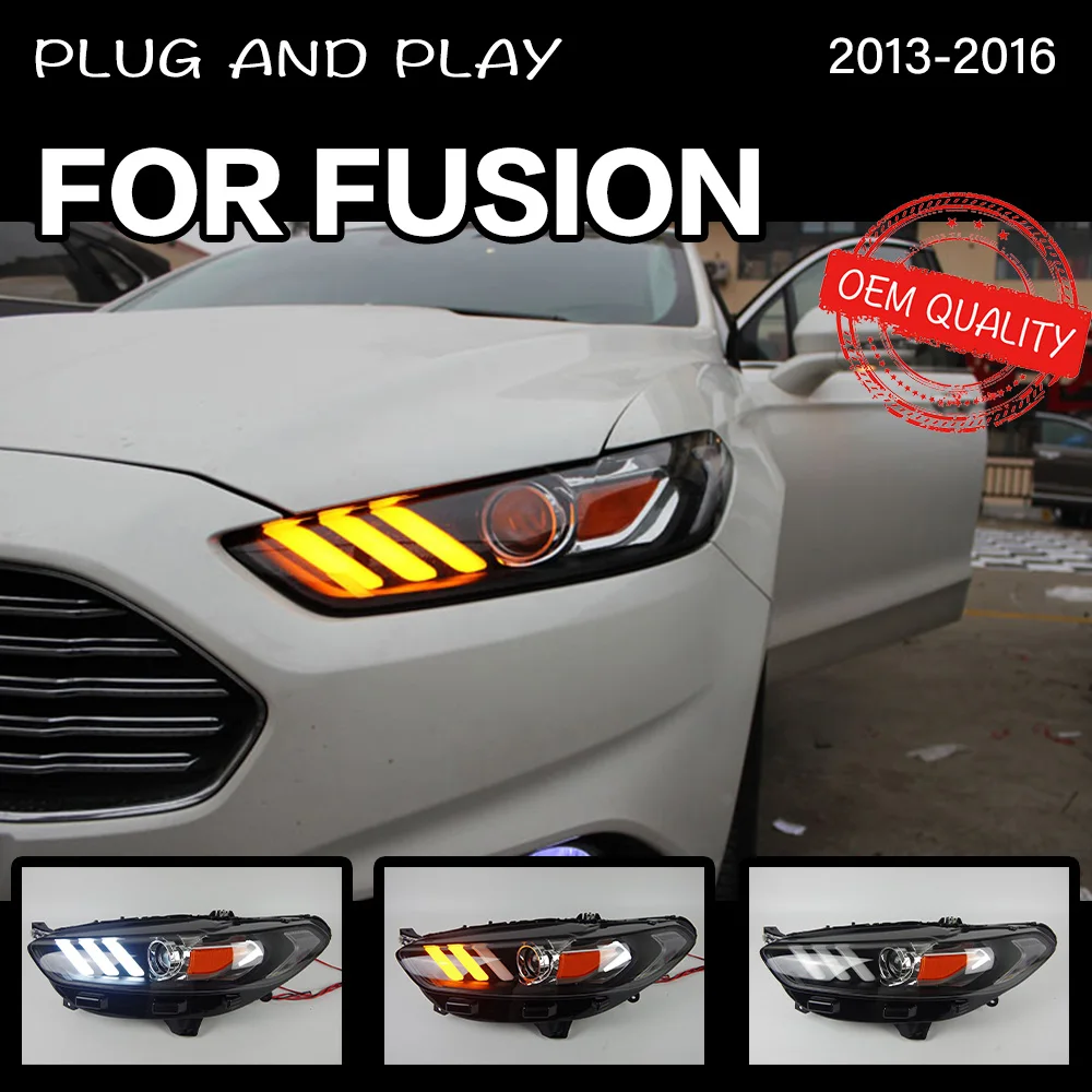 

Headlight For Ford Fusion 2013-2017 Mondeo Car LED DRL Hella 5 Xenon Lens Hid H7 Car Mondeo Accessories