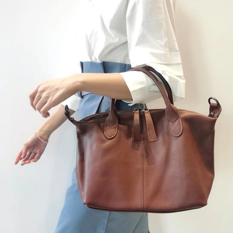 Женская сумка-тоут из бычьей кожи вместительная | Багаж и сумки