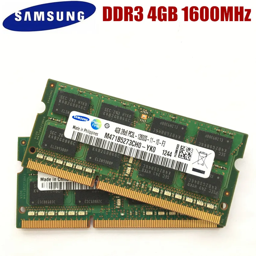 Память для ноутбука SAMSUNG 4G 2RX8 PC3L 12800S DDR3 1600 МГц 4 Гб память модуль SODIMM RAM|Оперативная