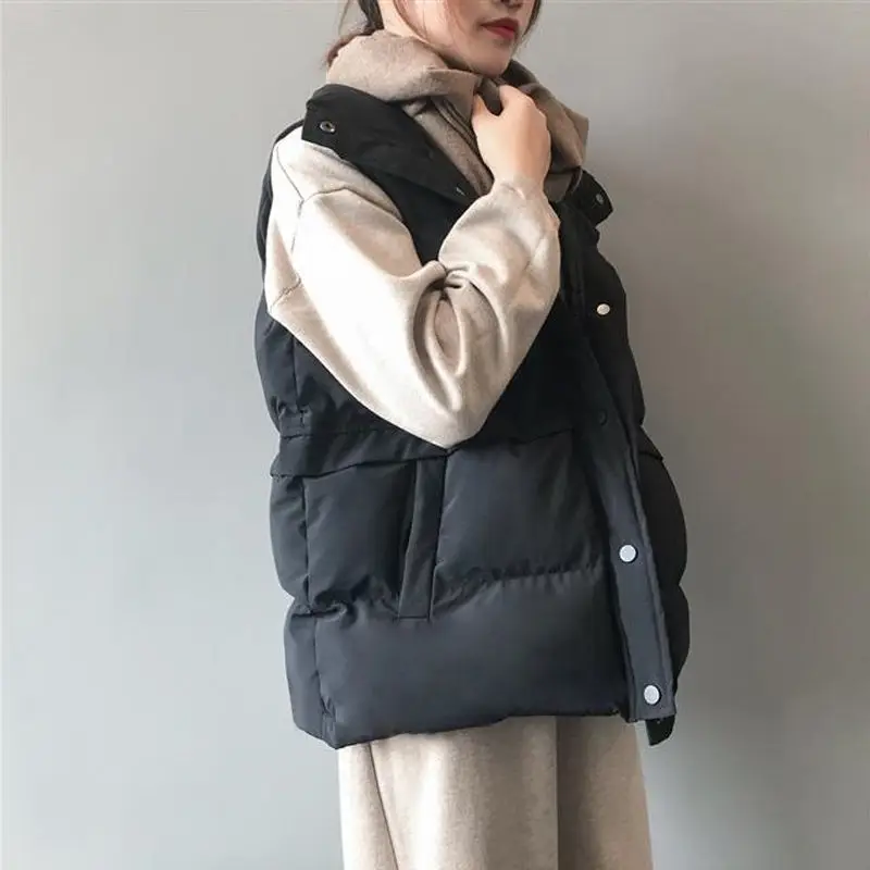 

New 2021 Winter Sleeveless Vest Women Warm Plus Size Down Cotton Padded Jacket Female Veats Sleeveless Waistcoat