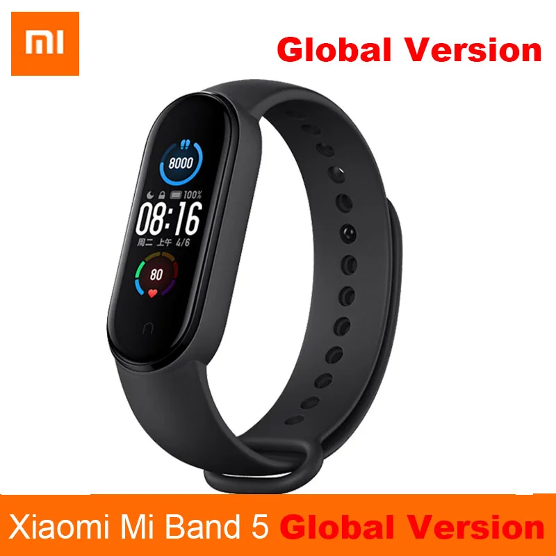 Новейший смарт браслет Xiaomi Mi Band 5 Смарт фитнес трекер Bluetooth спортивный