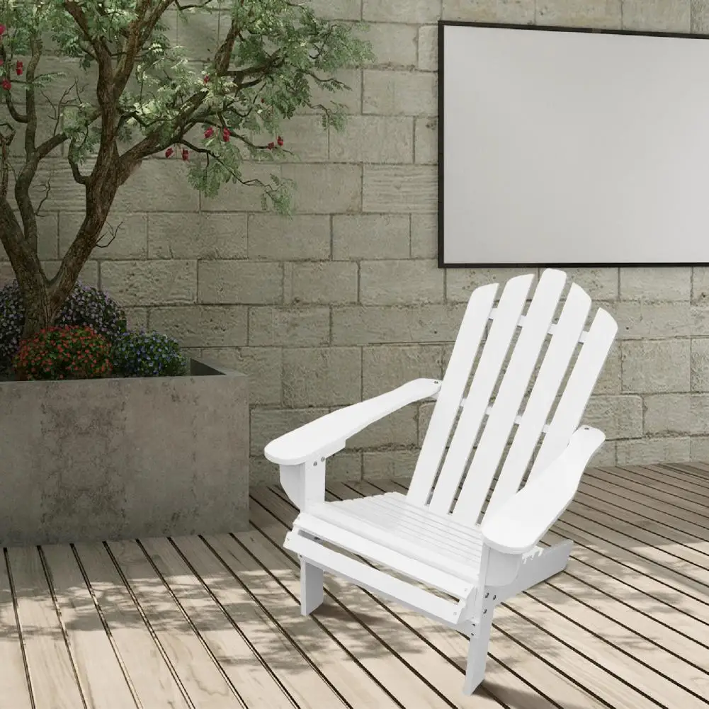 

Wood 1 Set Decorative Stable Wide Armrest Chaise Longue Anti-rust Deck Chair Practical for Garden