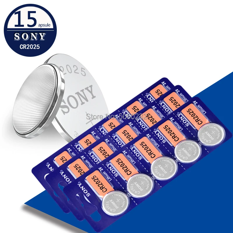 Sony 15 шт. оригинальный cr2025 ECR2025 BR2025 DL2025 KCR2025 LM2025 3 в кнопочный аккумулятор монетная