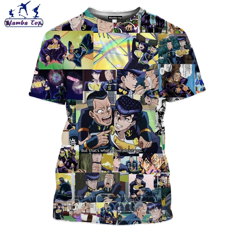 Топ Mamba футболка Джоджо для мужчин путешествия кемпинг 3D принт аниме невероятные