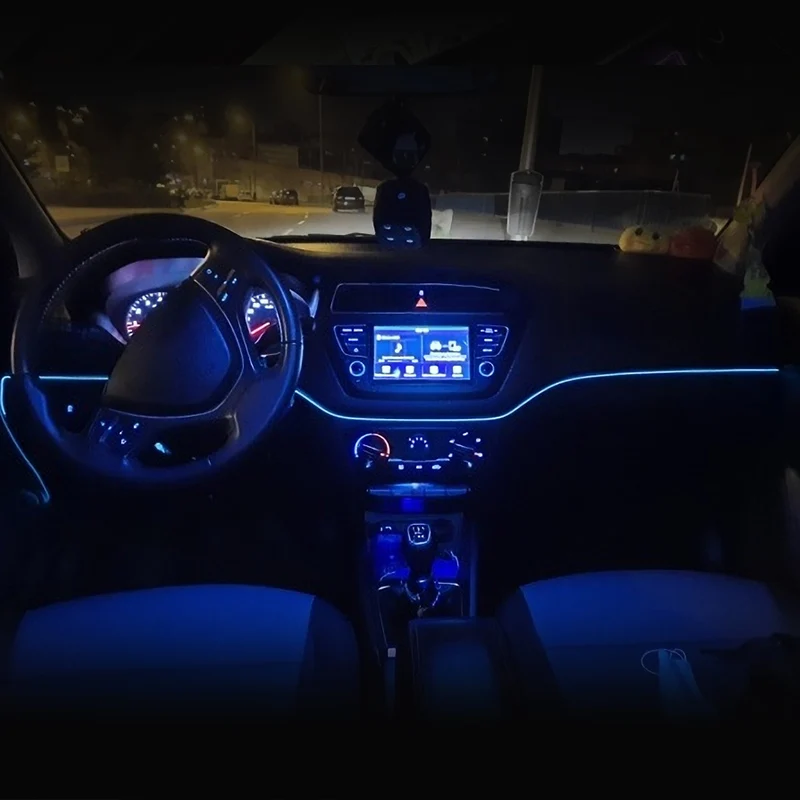 

Ambient Lamp RGB Car LED Neon cold light Auto interior atmosphere light refit decoration strips shine usb/cigar lighter/Driver
