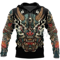 tessffel japanese samurai tattoo 3d printed new style mens sweatshirt harajuku hoodie casual unisex pullover