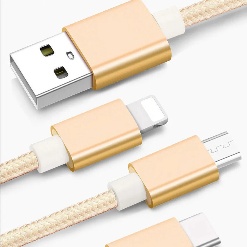 3 в 1 быстрое зарядное устройство 2 А Usb кабель для зарядки длинный Tipe c Kabel Type Micro USB