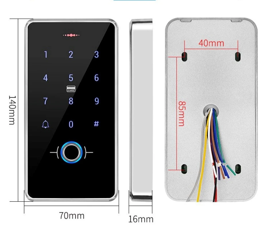 outdoor ip68 waterproof fingerprint access control keypad rfid keyboard touch panel electronic door opener system 13 56mhz cards free global shipping