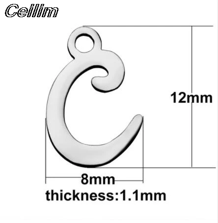 

10Pcs High Polished Stainless Steel Initial A-Z Charms 26 Alphabet Letters Charm Pendants For Women Bracelet DIY Jewelry Making