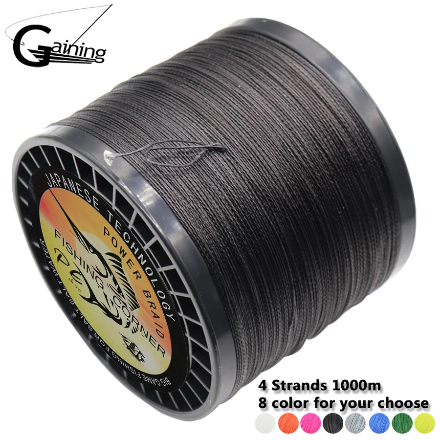 4 нити плетеная леска 1000 м японская супер мощная мультифиламентная рыболовная PE