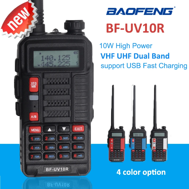 

Новинка Walkietalkie Baofeng BF-UV10R 400-470 МГц 16 каналов двухсторонняя рация Нескользящая длинная в режиме ожидания