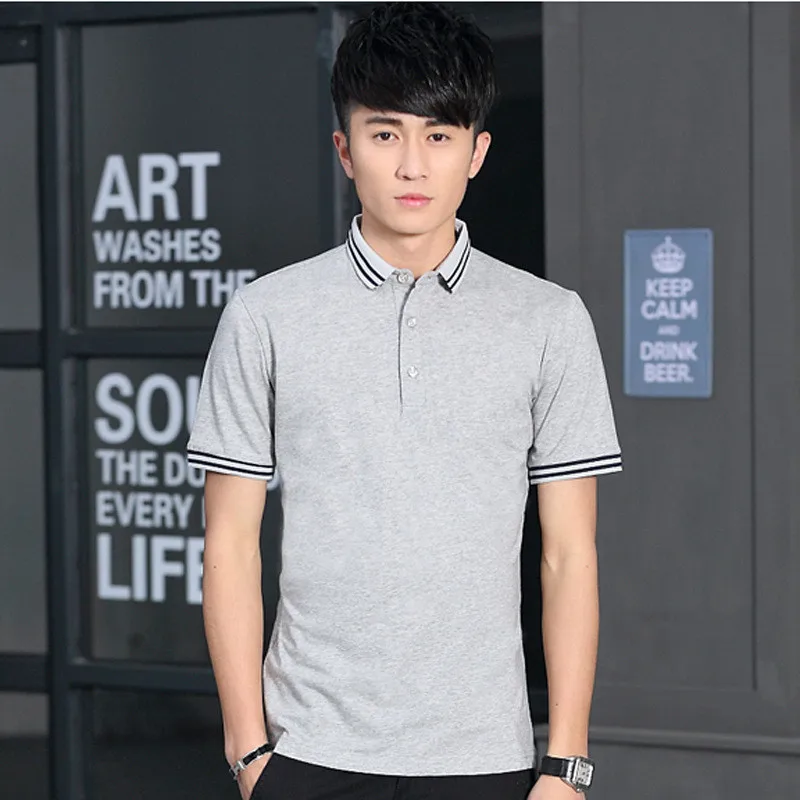 

6524- t-shirt men's summer color on the clothes trend summer slim half sleeve