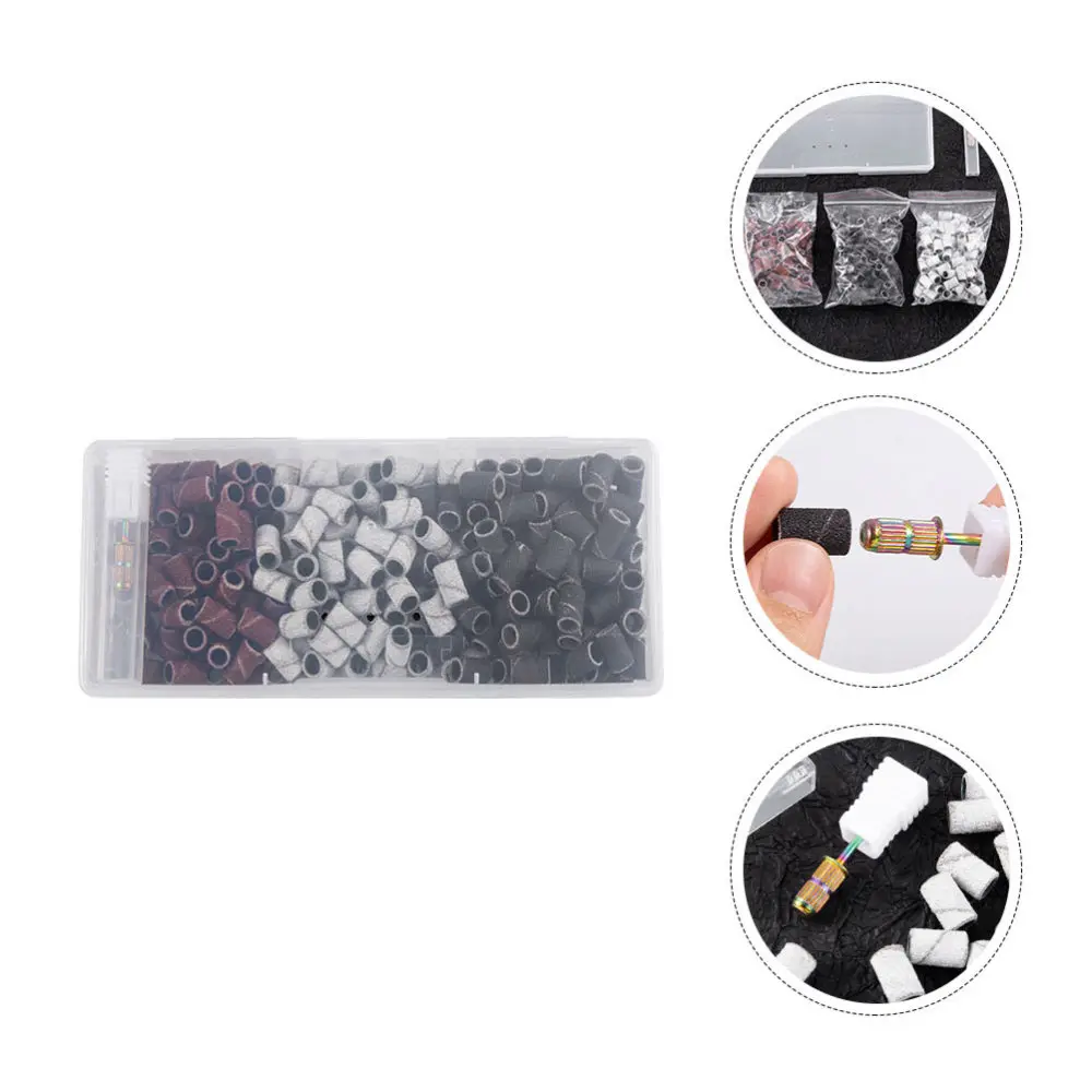 

1Box Manicure Polishing Sandpaper Rings Manicure Sanding Tools Salon Supply