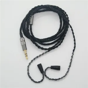Обновленный кабель для Sennheiser ie8 ie80, металлический черный витой кабель для наушников Hi-Fi, провод для наушников для iphone, Samsung