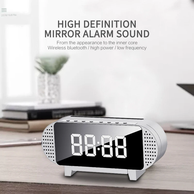 

Wireless Speaker Stereo Bass Night Light Bluetooth-compatible Digital Electronic Clock FM Radio Digital Clock LED Display