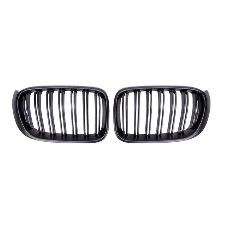 

For BMW X3 X4 F25 F26 2014-2017 Car Grill Guard Double Slats Net Front Strips Grille Auto Accessories ABS Stylish Black Cover