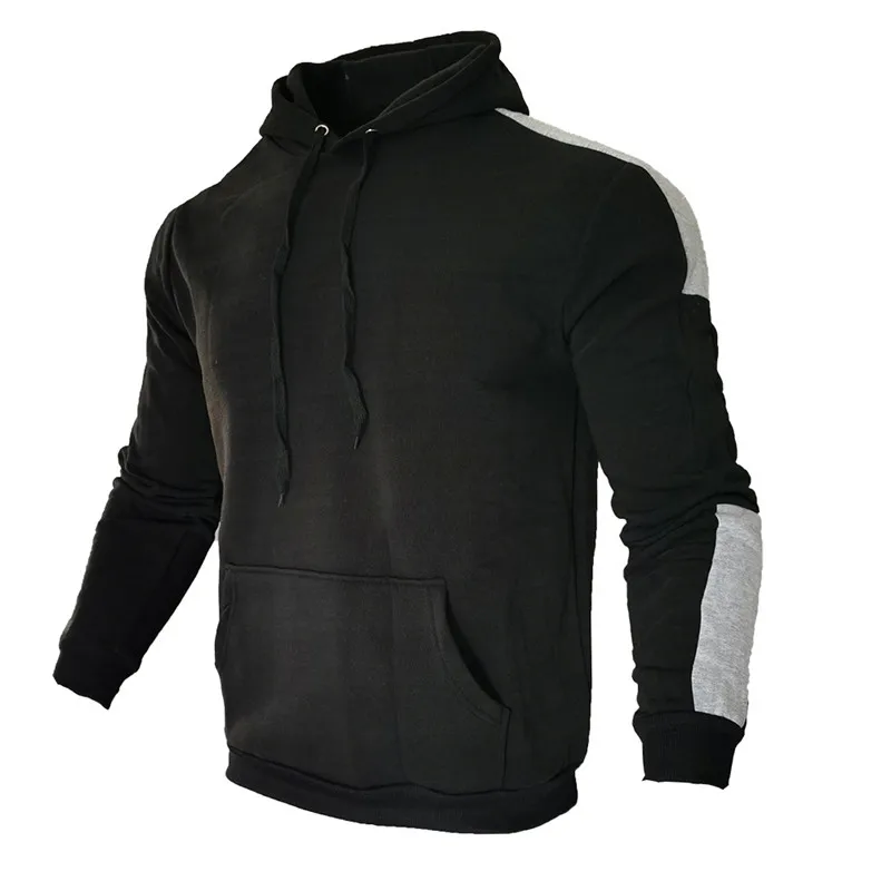 

Autumn and winter men's new fashion men's sports sweater men's sports casual hoodie plus velvet solid color stitching hoodieM-3X