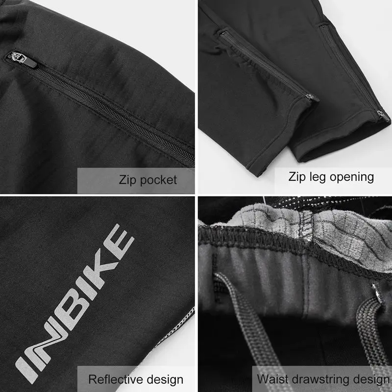 INBIKE мотоциклетные брюки мужские флисовые Светоотражающие Брюки сохраняющие тепло эластичные мотоциклетные MTB брюки для бега на открытом воздухе
