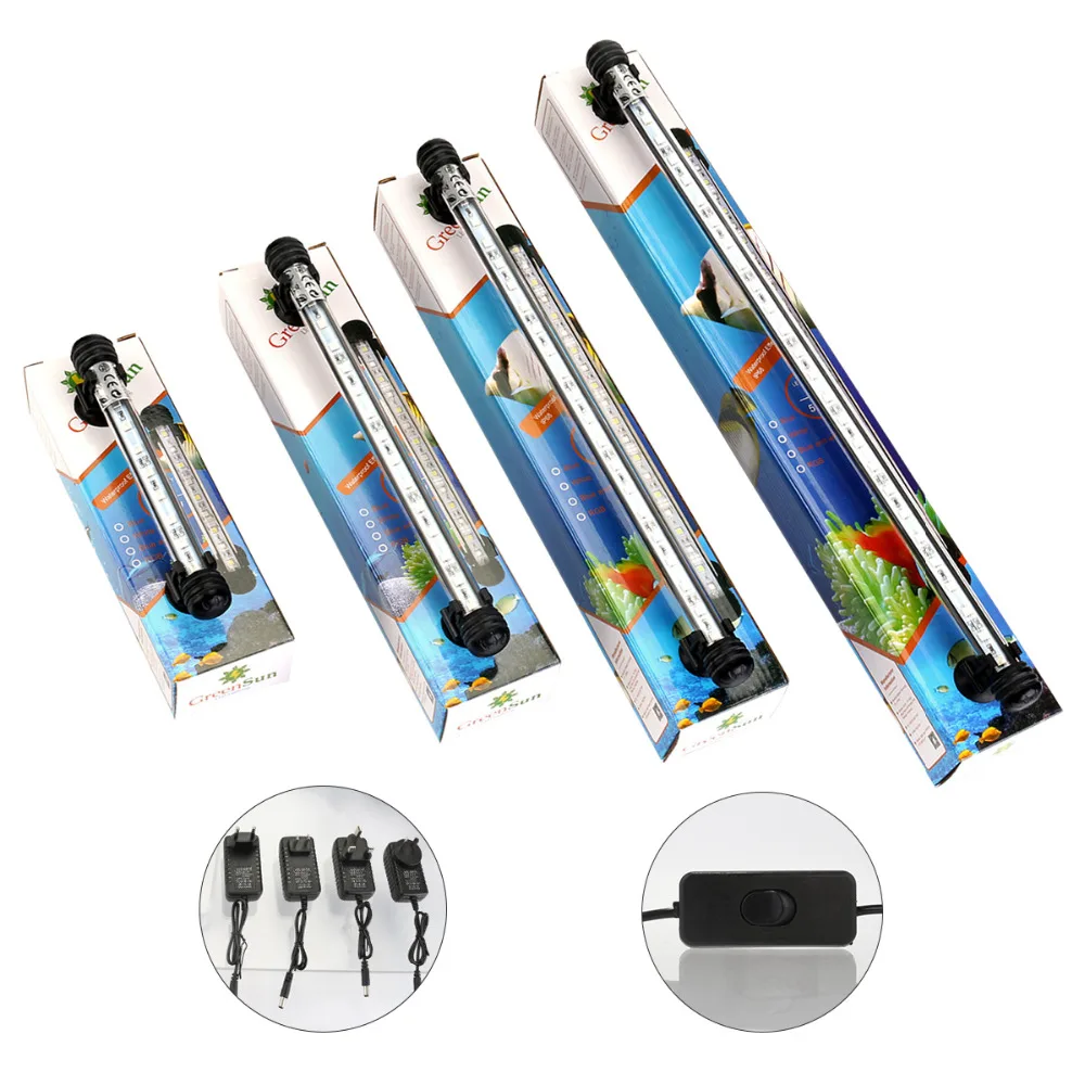 Аквариумная лампа с вилкой европейского стандарта белого и синего цвета