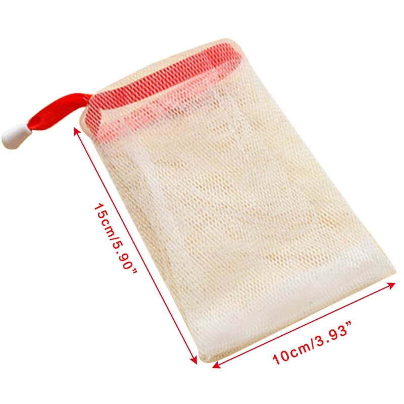 

E8BB 10PCS Exfoliating Mesh Soap Pouch Bubble Foam Double Layer Net Soap Saver Bag
