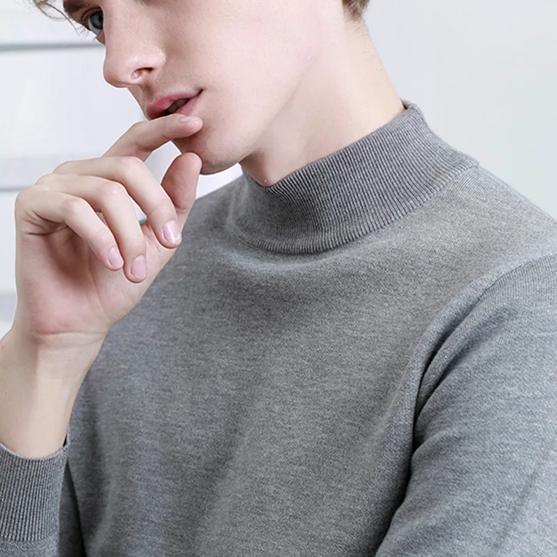 

2020 Autumn and Winter New Men's Turtleneck Sweater Fashion Casual Slim Fit Warm Pullover Male Brand Clothes 7 Colors