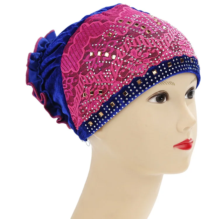 

2021 Fashion Braid Women Turban Caps Cross Female Head Wraps Beanies Muslim Headscarf Bonnet Hairloss hat Africa headtie gele