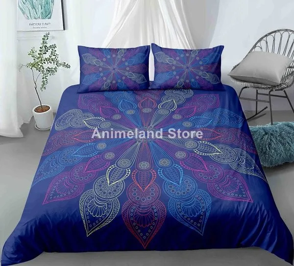 

2021 Mandala Pattern 3D Print Bedding Set Romantic Fashion Child Bedroom Bed Duvet Cover Sets Bedclothes Queen King Single Size