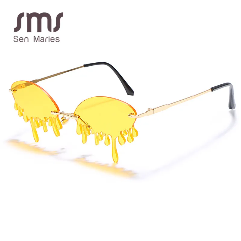 Женские солнцезащитные очки без оправы винтажные уникальные в стиле стимпанк