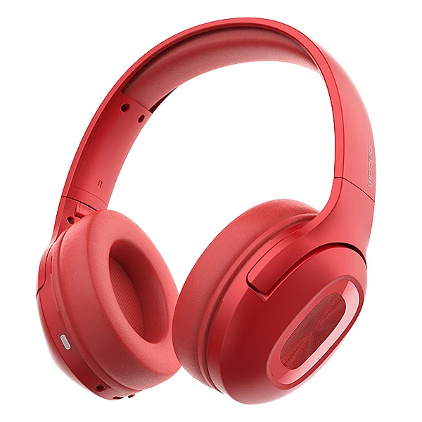 red Dacom HF002 Bluetooth 5,0 беспроводные наушники над ушами наушники двойные драйверы Bulit-in 1200 мАч батарея стерео гарнитура с микрофоном - Цвет: red