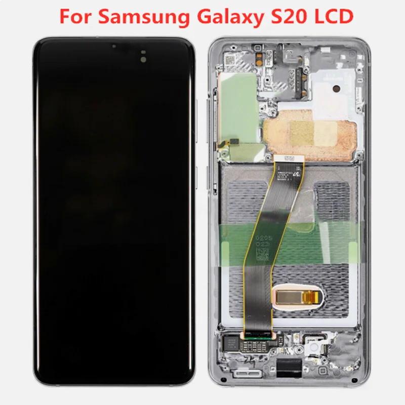 Для Samsung Galaxy S20 LCD G980 G980F G980F/DS с рамкой сенсорный экран дигитайзер линией или