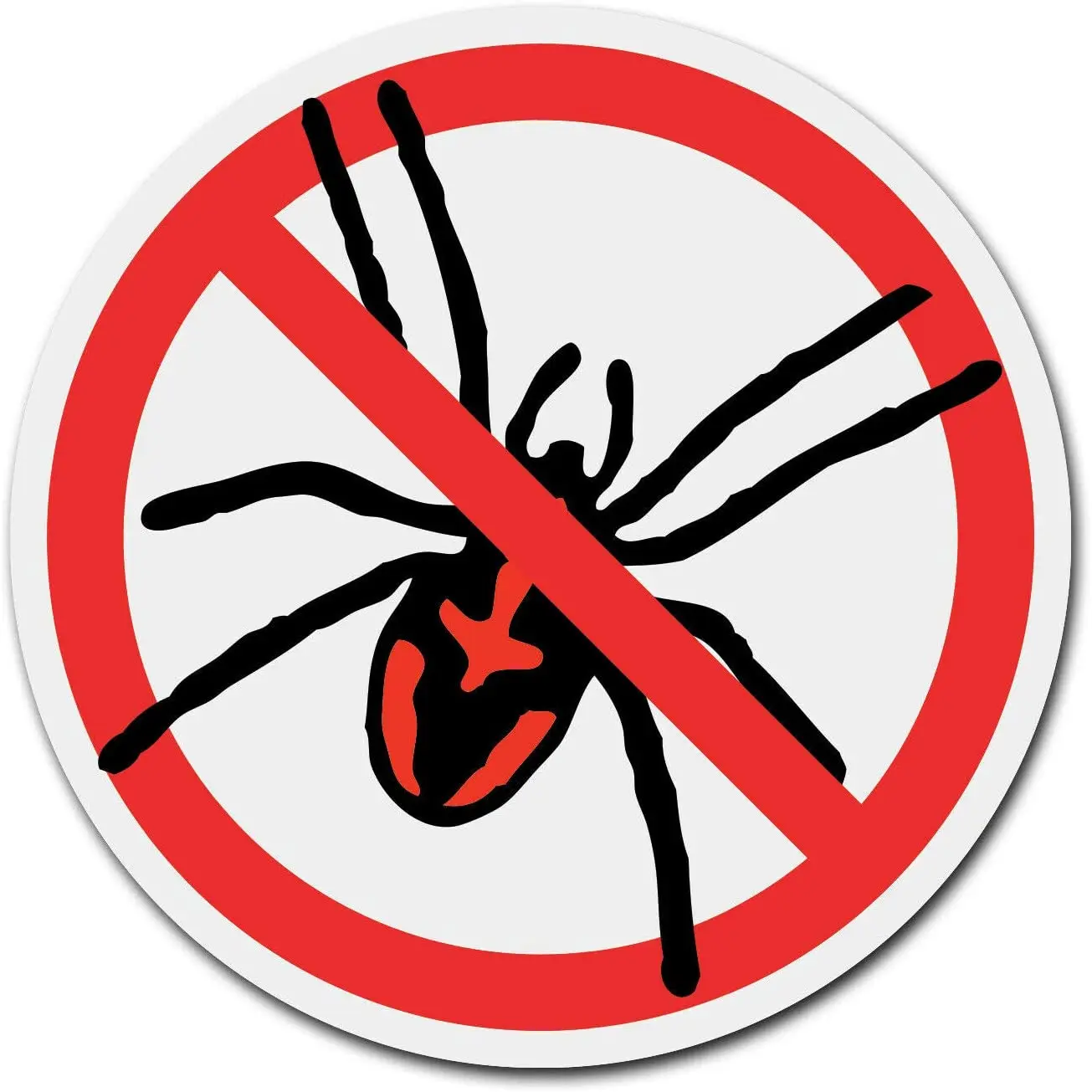

No Spider 12'' x 12'' Round Sign Metal Tin Sign Novetly Funny Home Decor Waterproof and Rustproof