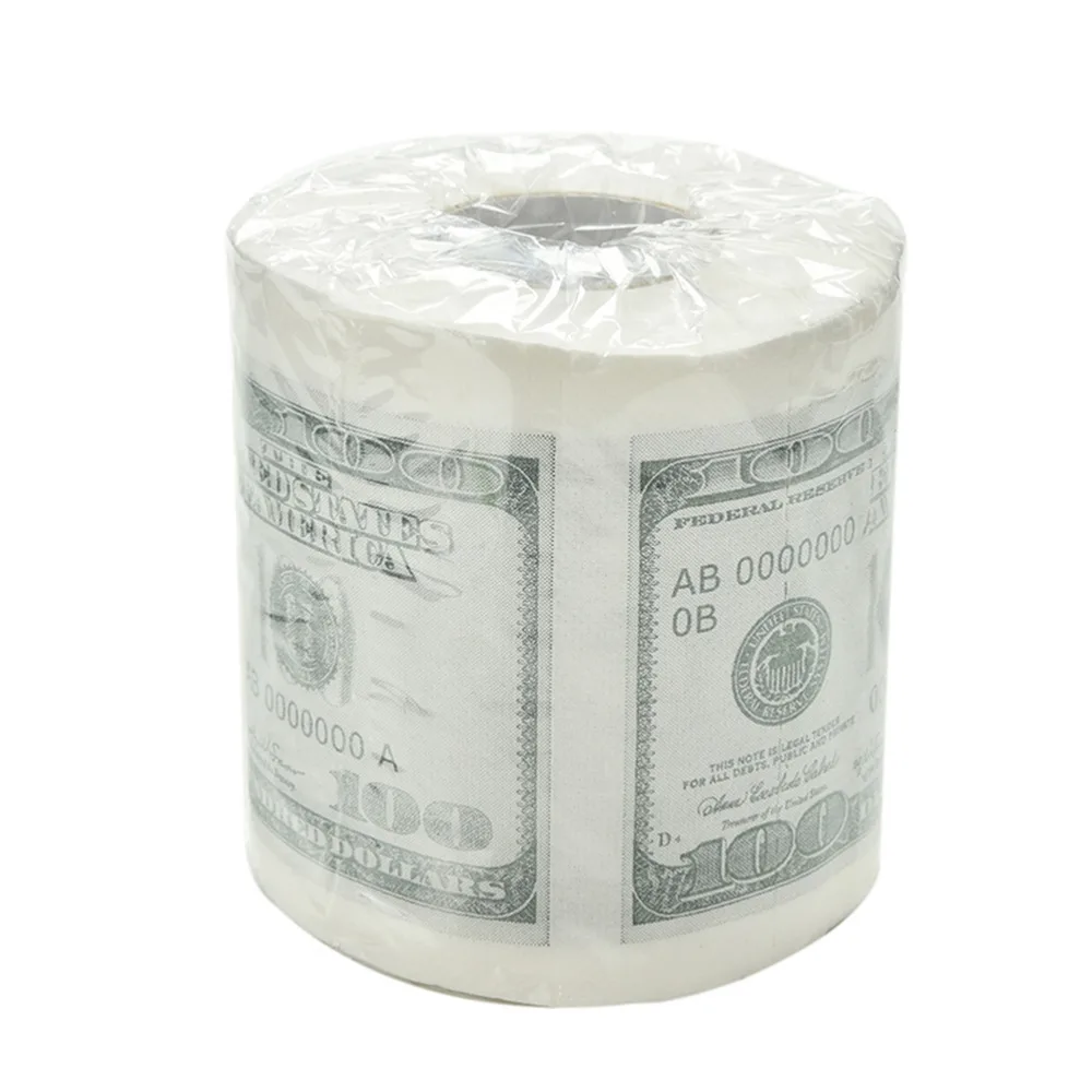 Facial Tissue One Hundred Dollar Bill Toilet Paper Fun $100 TP Money Roll Gag Gift