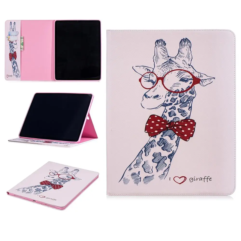Чехол книжка из искусственной кожи с рисунком совы медведя для Apple iPad Pro 12 9 дюйма