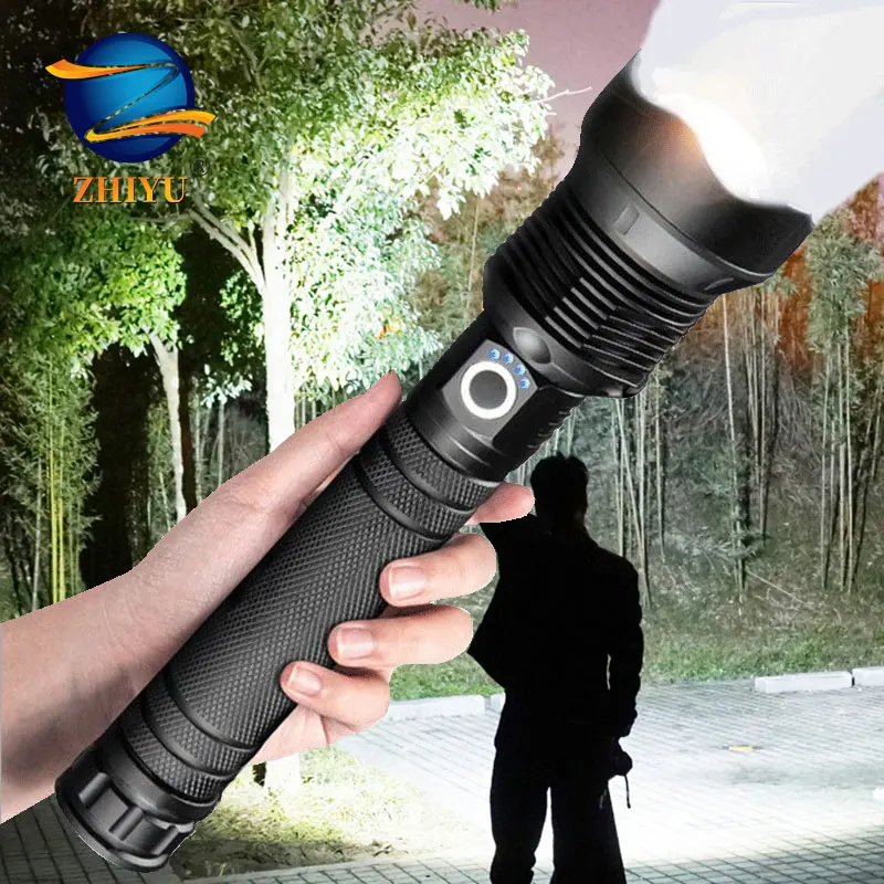 Мощсветодиодный ные фонарики ZHIYU XHP 70 50 супер яркие зарядка от USB тактический