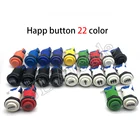 Нажимная кнопка Happ в американском стиле, 22 цвета, с микропереключателем для всех видов, многофункциональная аркадная игра MAME Raspberry pi Jamma