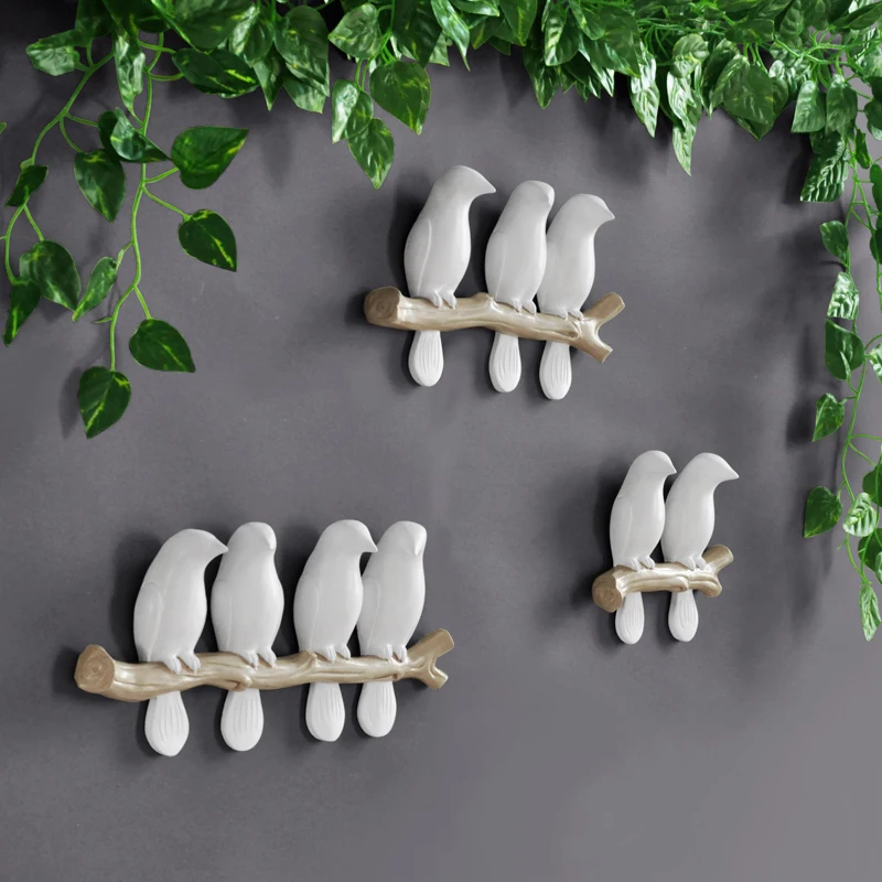 Настенный декор с пасторальными 3D птицами креативные настенные украшения для