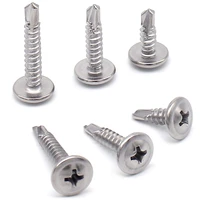 304 stainless steel self drilling screw modified truss head phillips drive thread type bsd