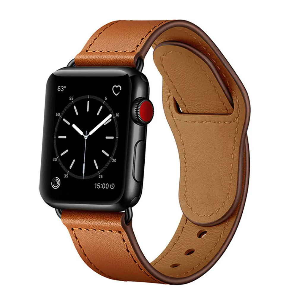 

Leather strap For apple watch band 44mm 40mm 42mm 38mm 44 mm Smartwatch Accessories bracelet iWatch 3 4 5 6 se
