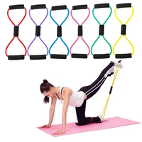 8 word yoga fitness chest expander rope rubber elastic resistance band for sport exercise workout anti skid home strength train
