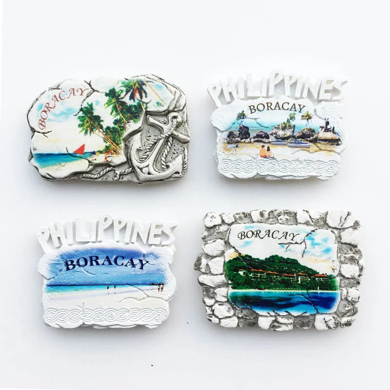 

QIQIPP Creative Magnetic Fridge Magnet Willy's Rock, Boracay, Philippines White Beach Tourism Memorial Decoration Crafts