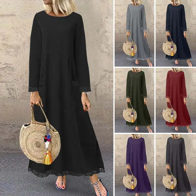 Женское вязаное платье-свитшот ZANZEA